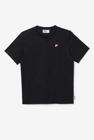 FILA Derion Tee Shirts Black,Mens Clothing | CA.ZFDJBR197